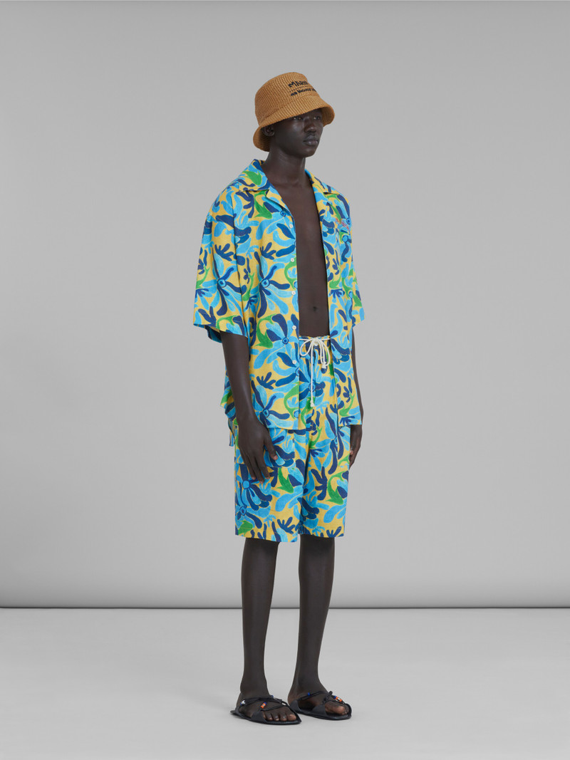 MARNI X NO VACANCY INN - GAUZE SHIRT WITH CHIPPY FISHES PRINT 5