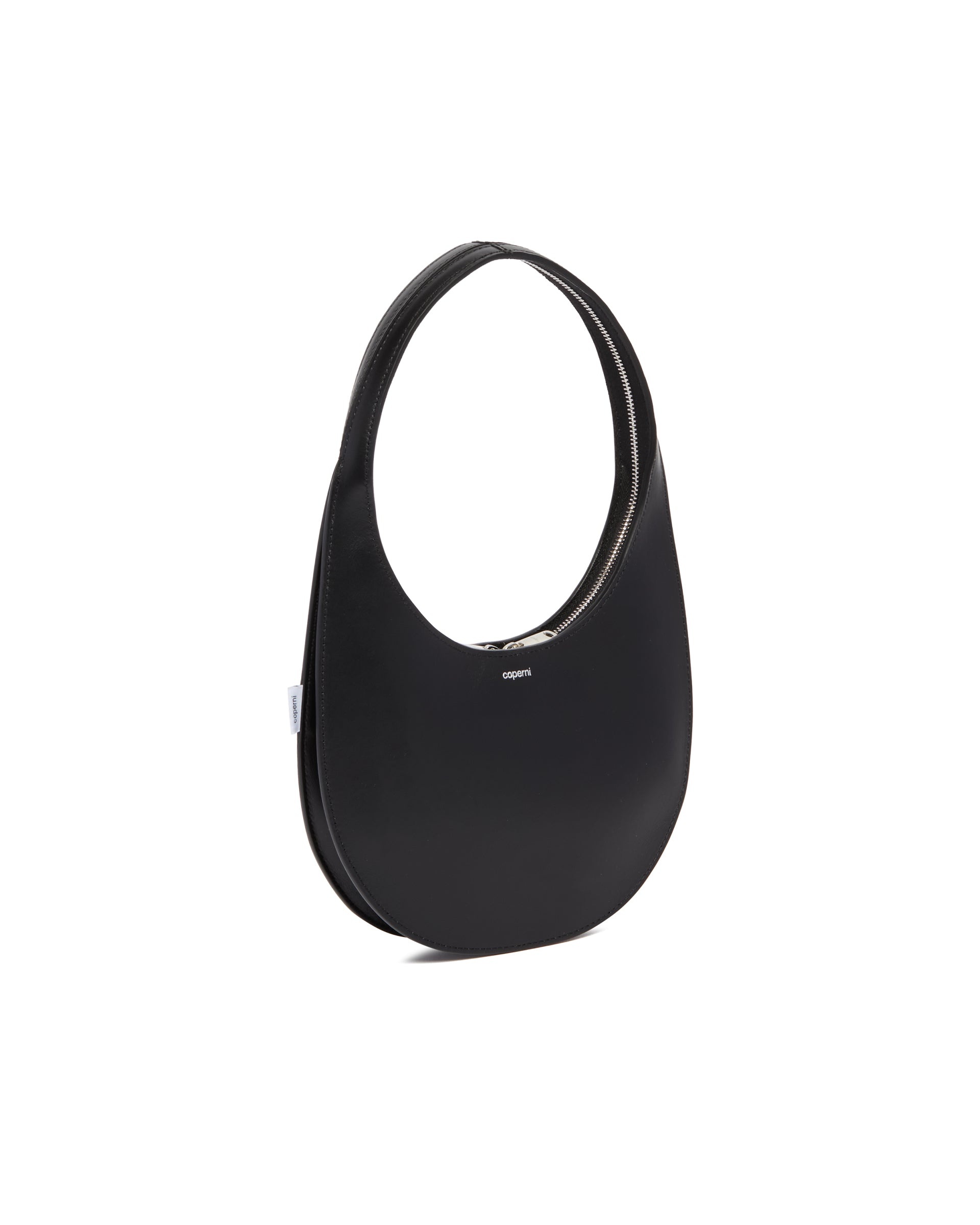 Black Leather Double Swipe Bag - 6