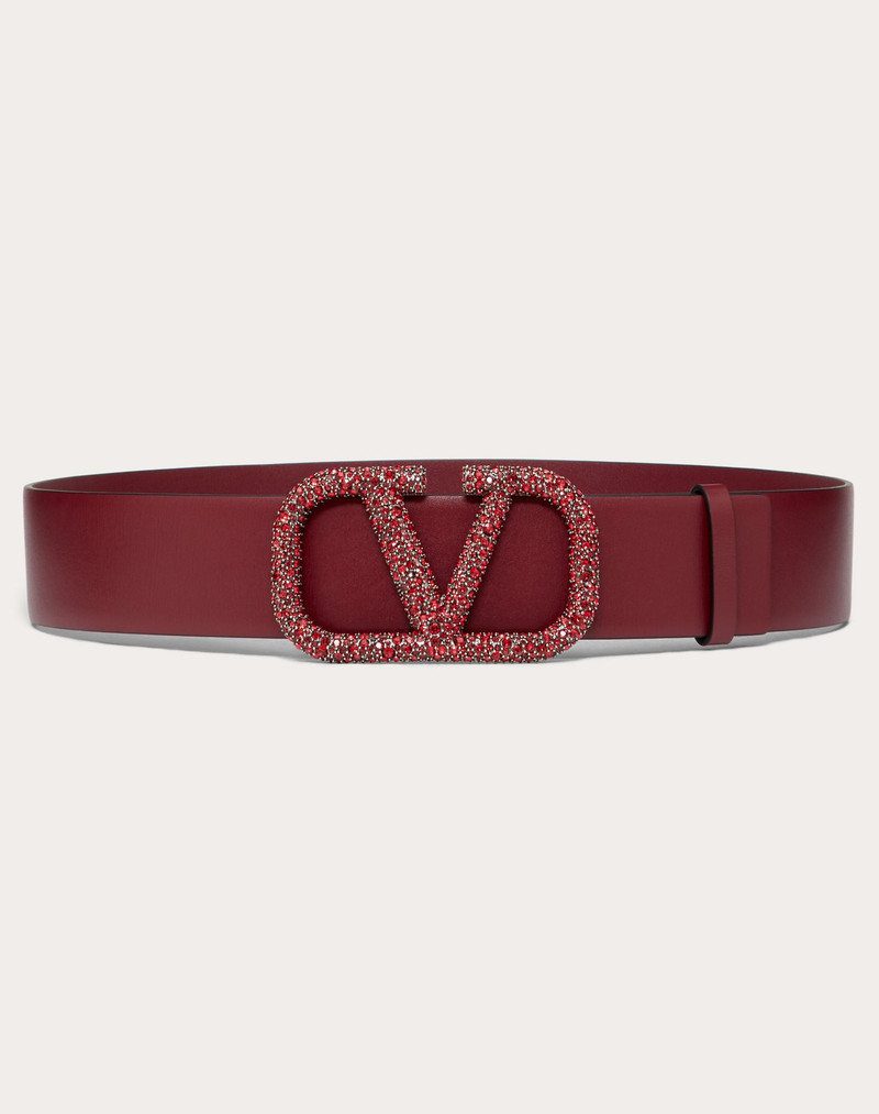 VLOGO SIGNATURE BELT IN GLOSSY CALFSKIN 40MM 1