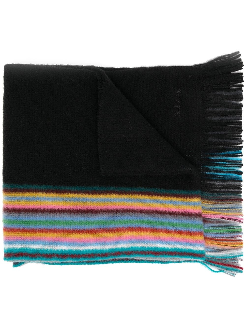 reversible multiple-edge virgin wool scarf - 1