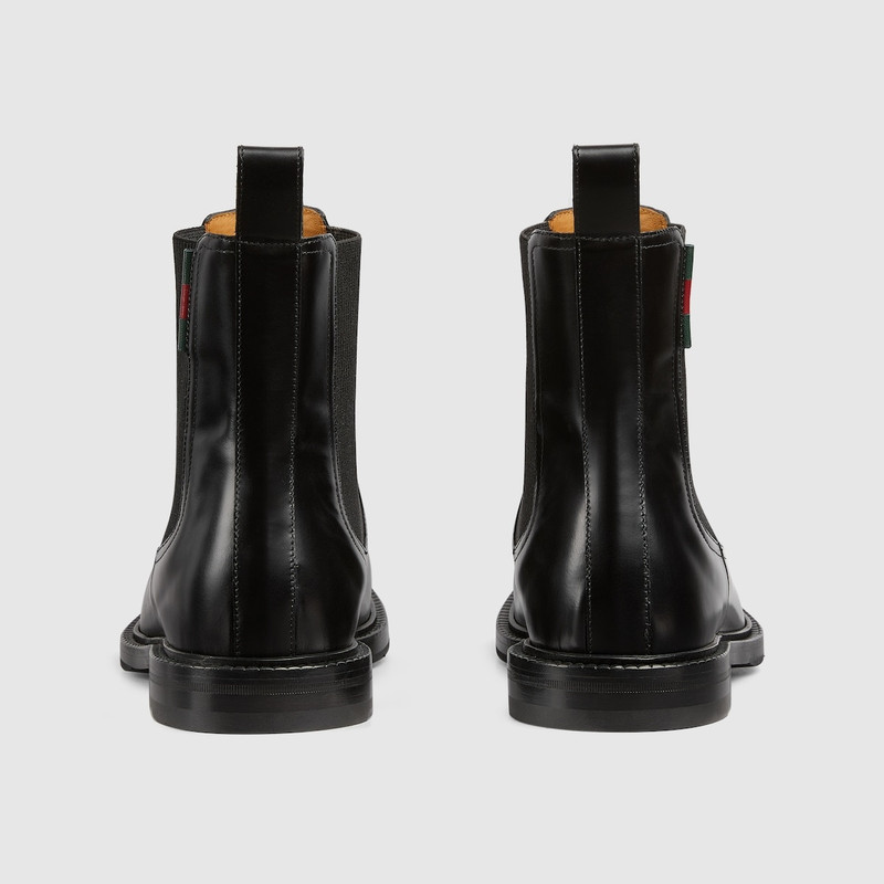 GUCCI Men's ankle boot with leather Web outlook