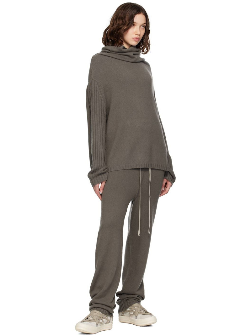 Rick Owens Gray Concordians Rasato Cashmere Knit Turtleneck outlook