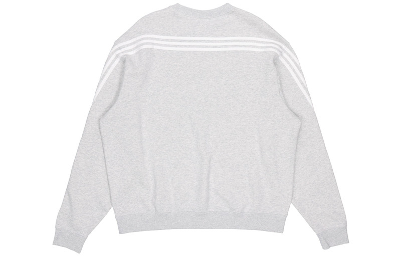 adidas Men's adidas originals Side Stripe Loose Round Neck Pullover Gray FM1520 outlook