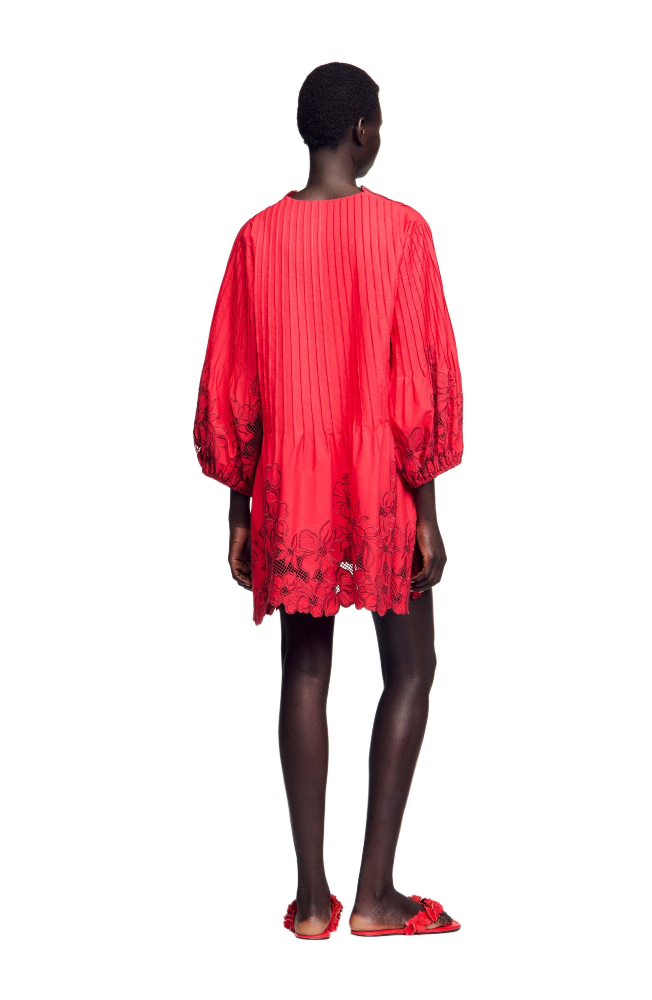 SANDRO Short dress with floral details in Red at Nordstrom - 2