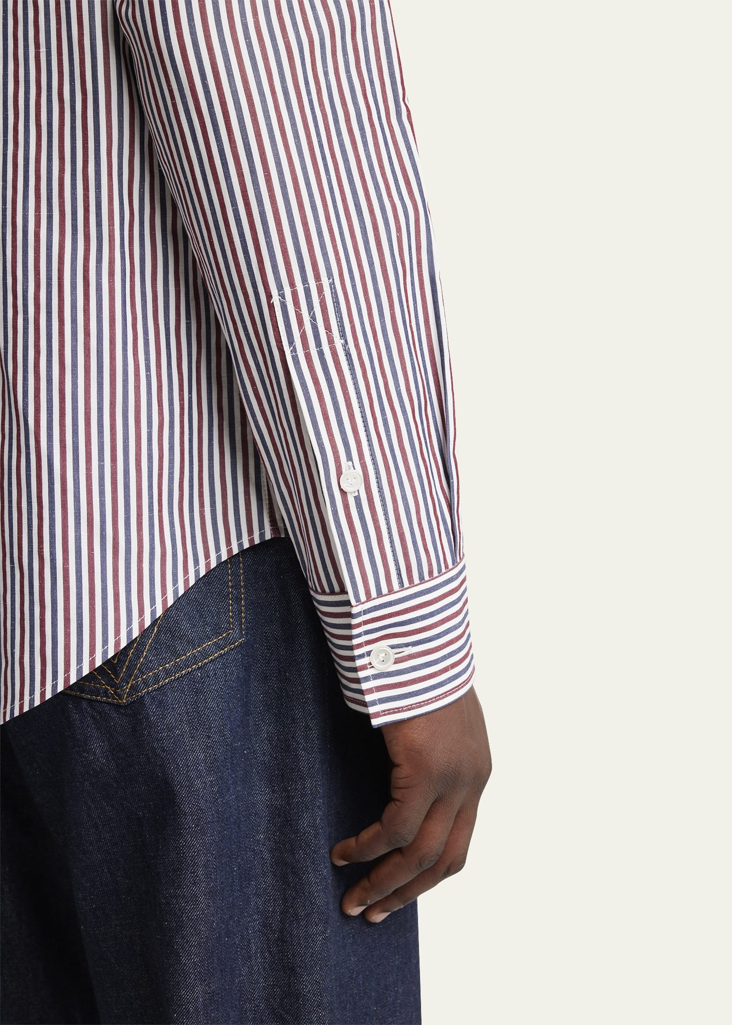Men's Striped Poplin Dress Shirt - 5