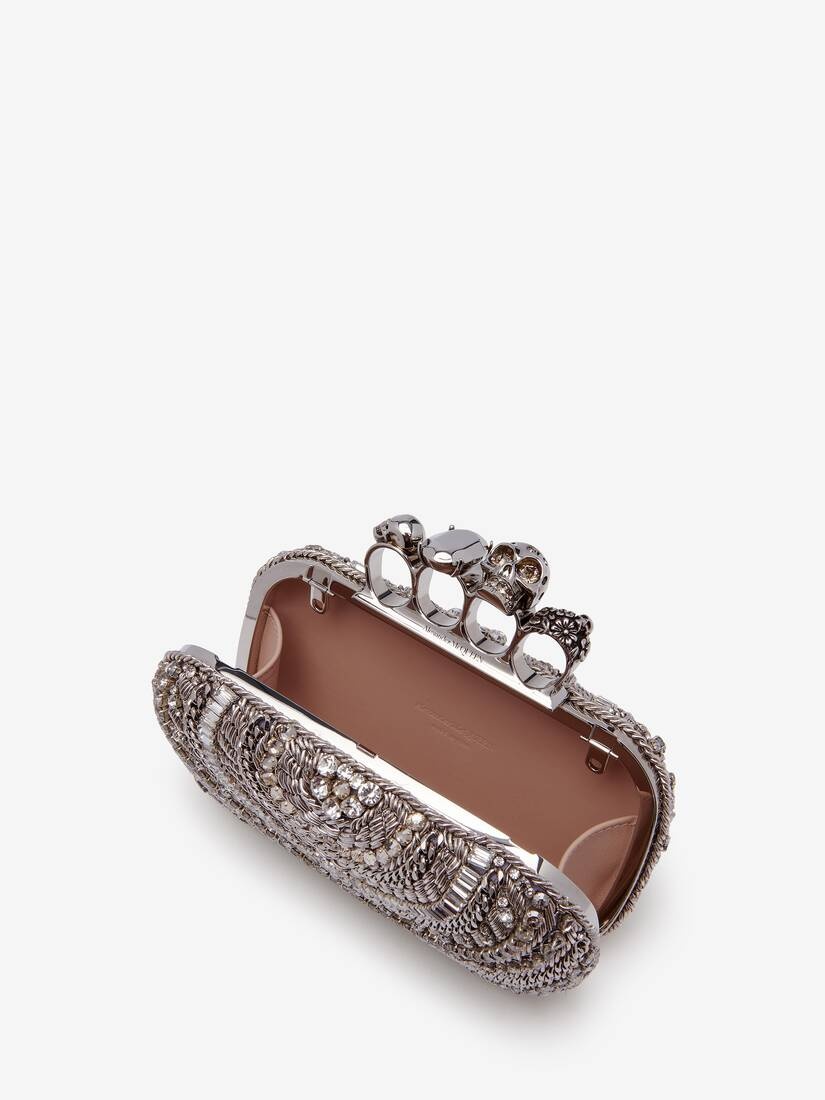 Women's Knuckle Clutch in Silver - 7