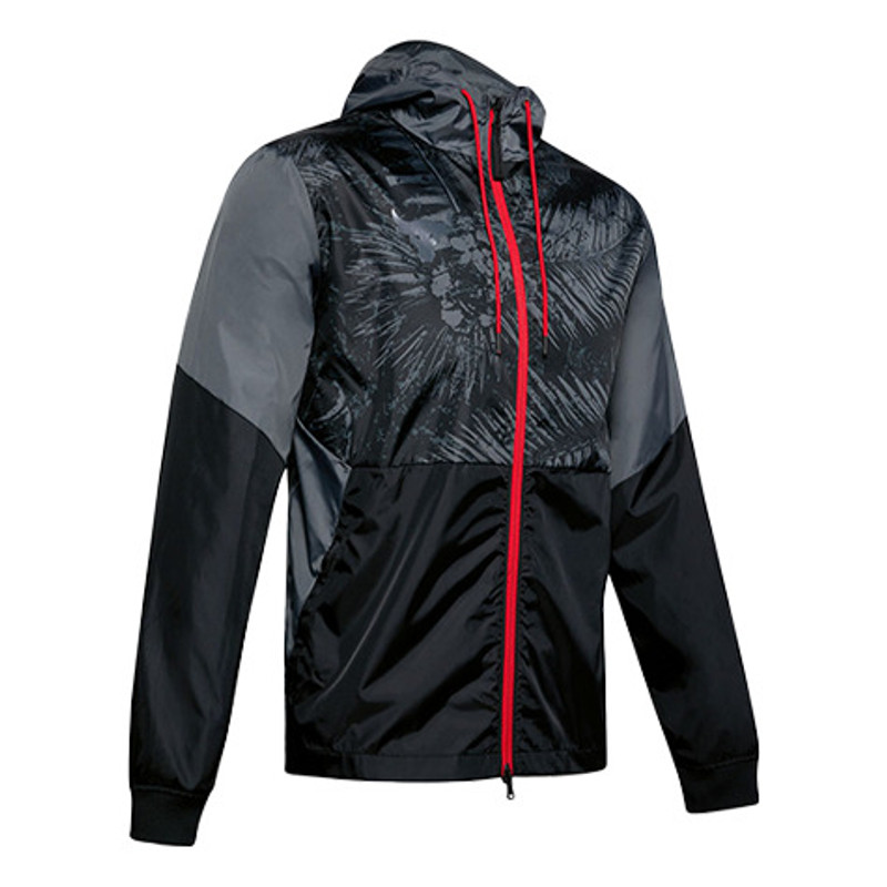 Under Armour Project Rock Legacy Windbreaker Jacket 'Grey Black Red' 1351527-001 - 1