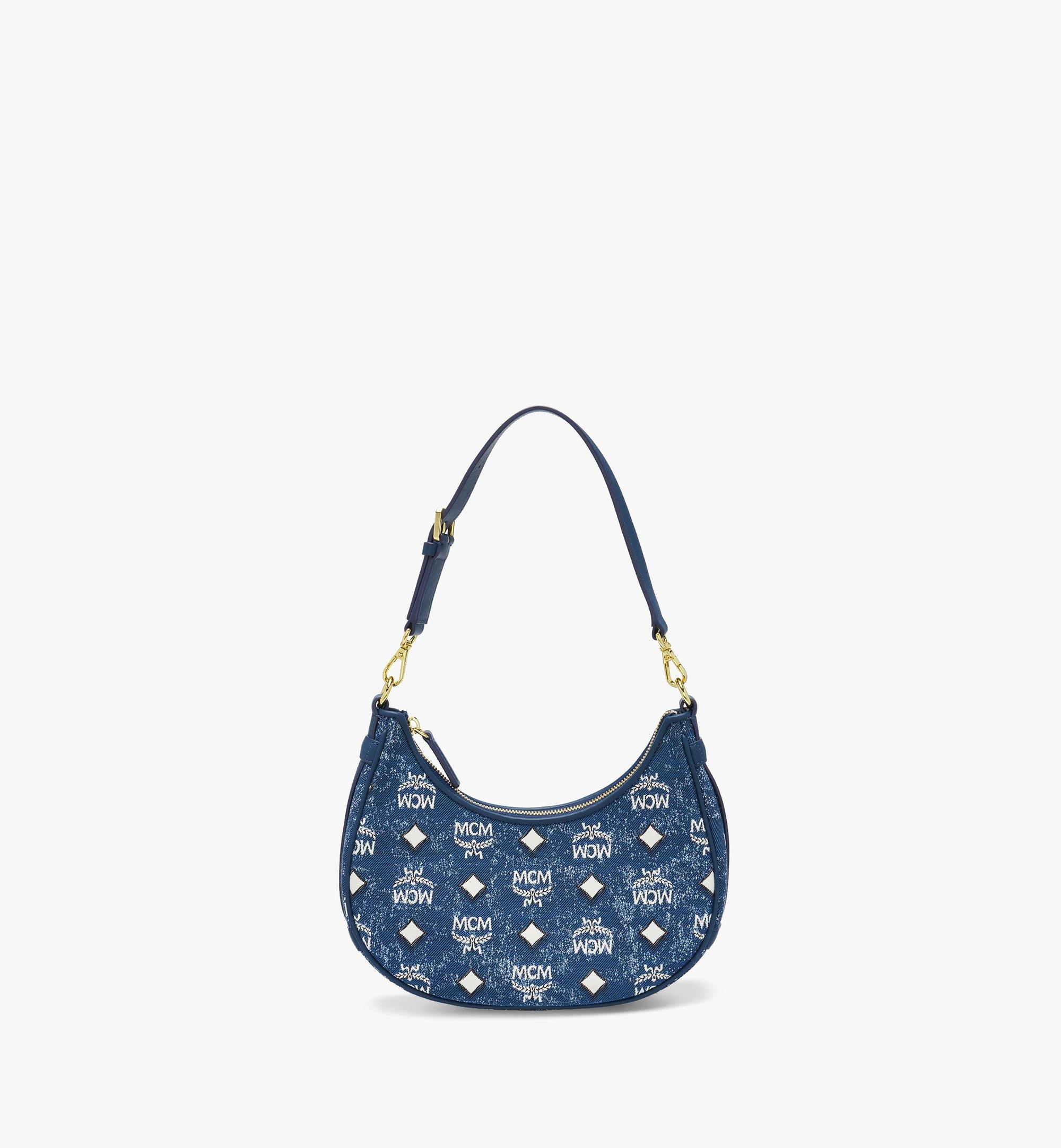 MCM Tracy Shoulder Bag in Studded Bandana Visetos Black VISETOS