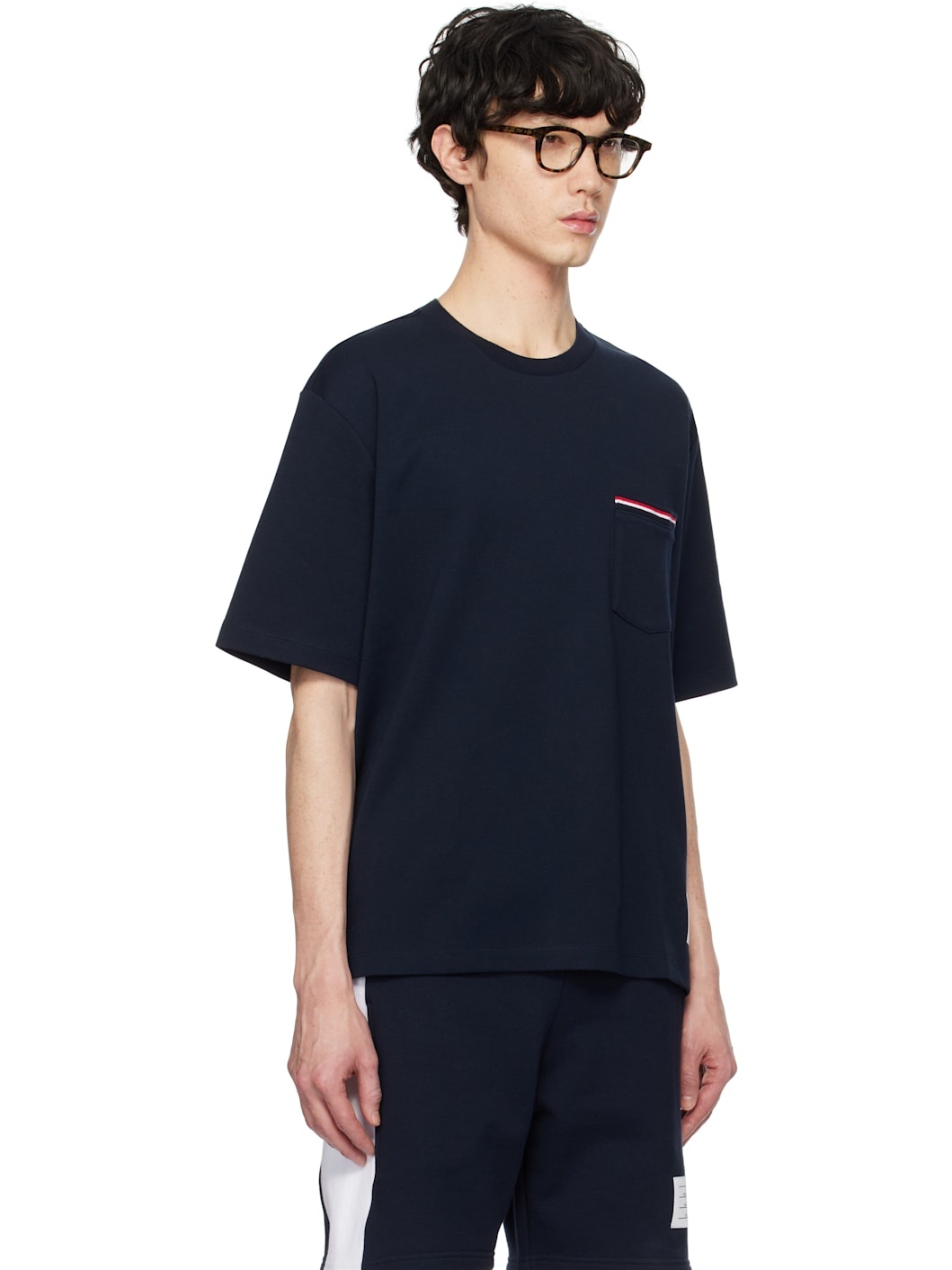 Navy Oversized Short Sleeve Pocket T-shirt - 2