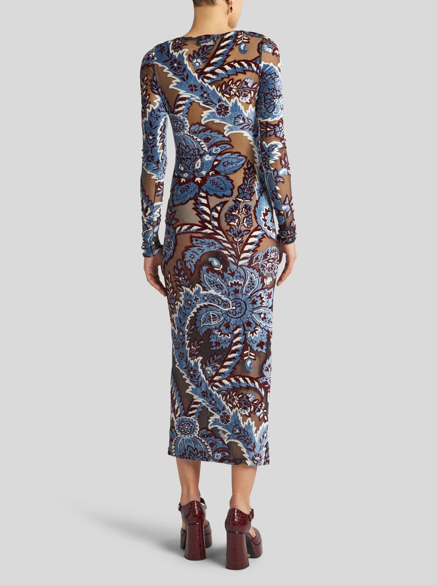 【関税&送料込】Etro Velvet Jacquard Tulle Dress Etro TULLE AND JACQUARD VELVET DRESS | REVERSIBLE