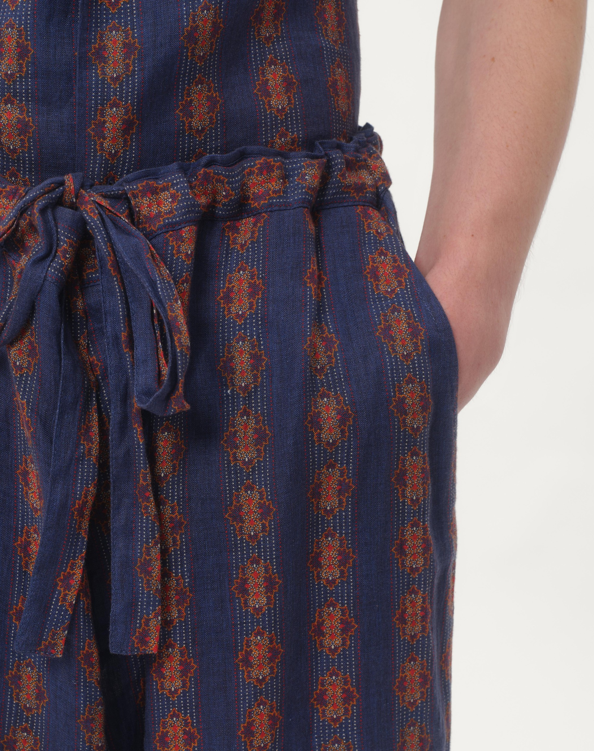 LINEN PAJAMA PANTS WITH VOYAGE IMAGINAIRE PRINT - 3