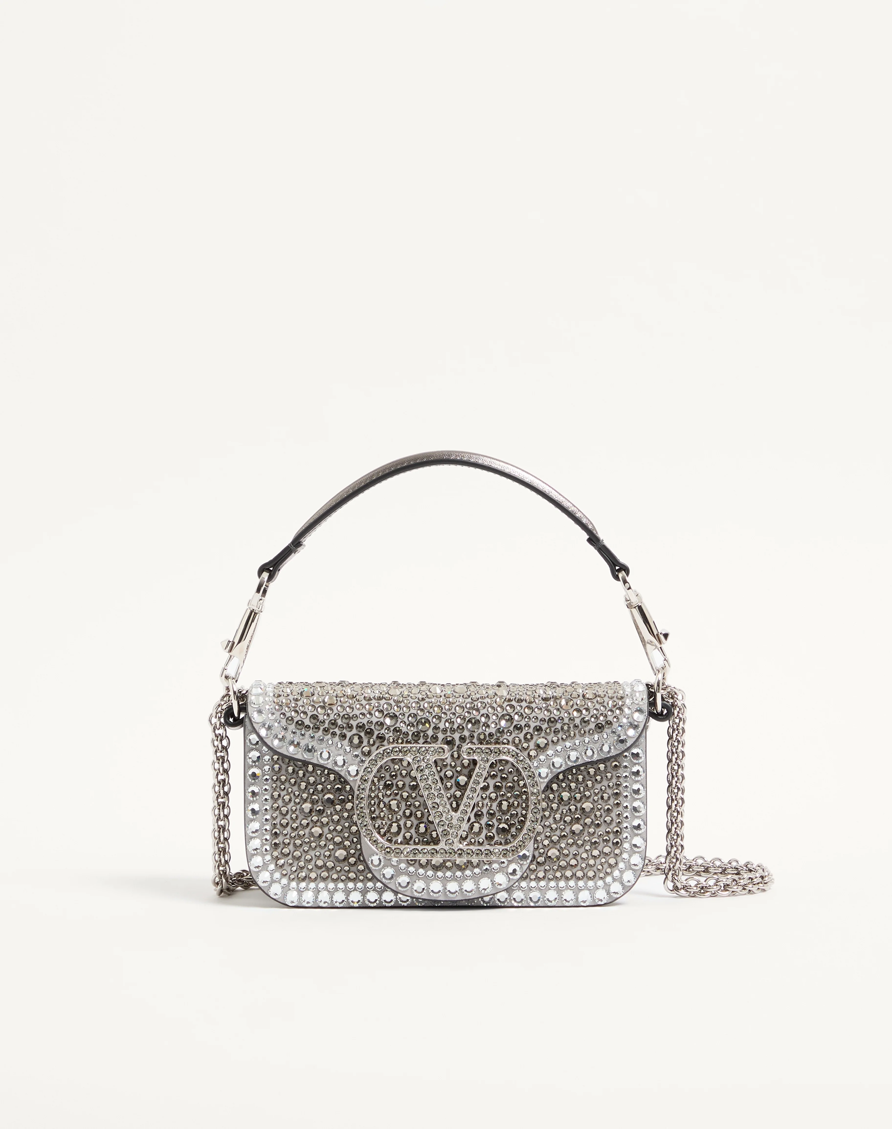 VALENTINO GARAVANI LOCÒ SMALL SHOULDER BAG WITH RHINESTONES - 1