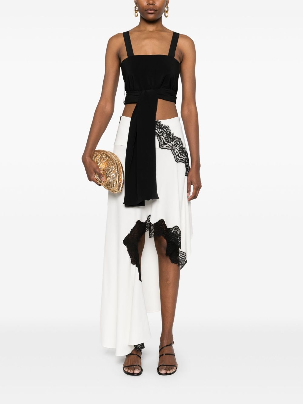crepe de chine cropped top - 2