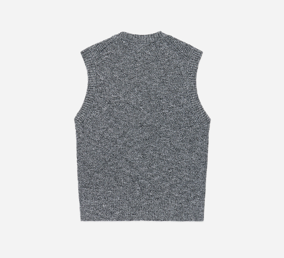 Sweater Vest - Black Marled Yarn - 2