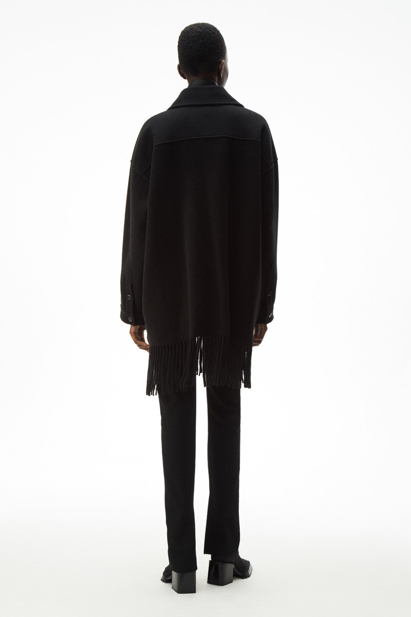 WOOL FRINGE PEACOAT 5
