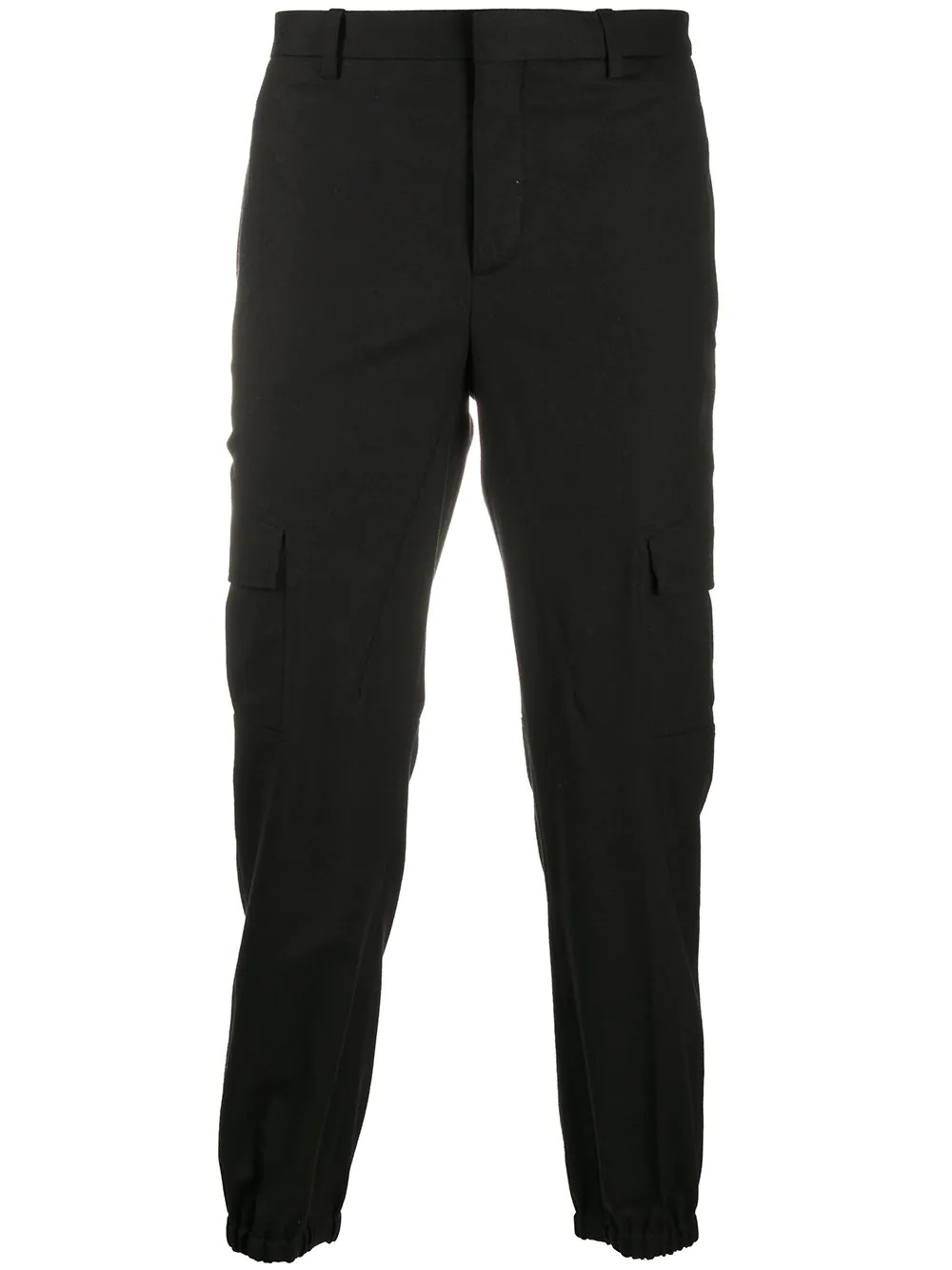 cropped elasticated-cuff trousers - 1