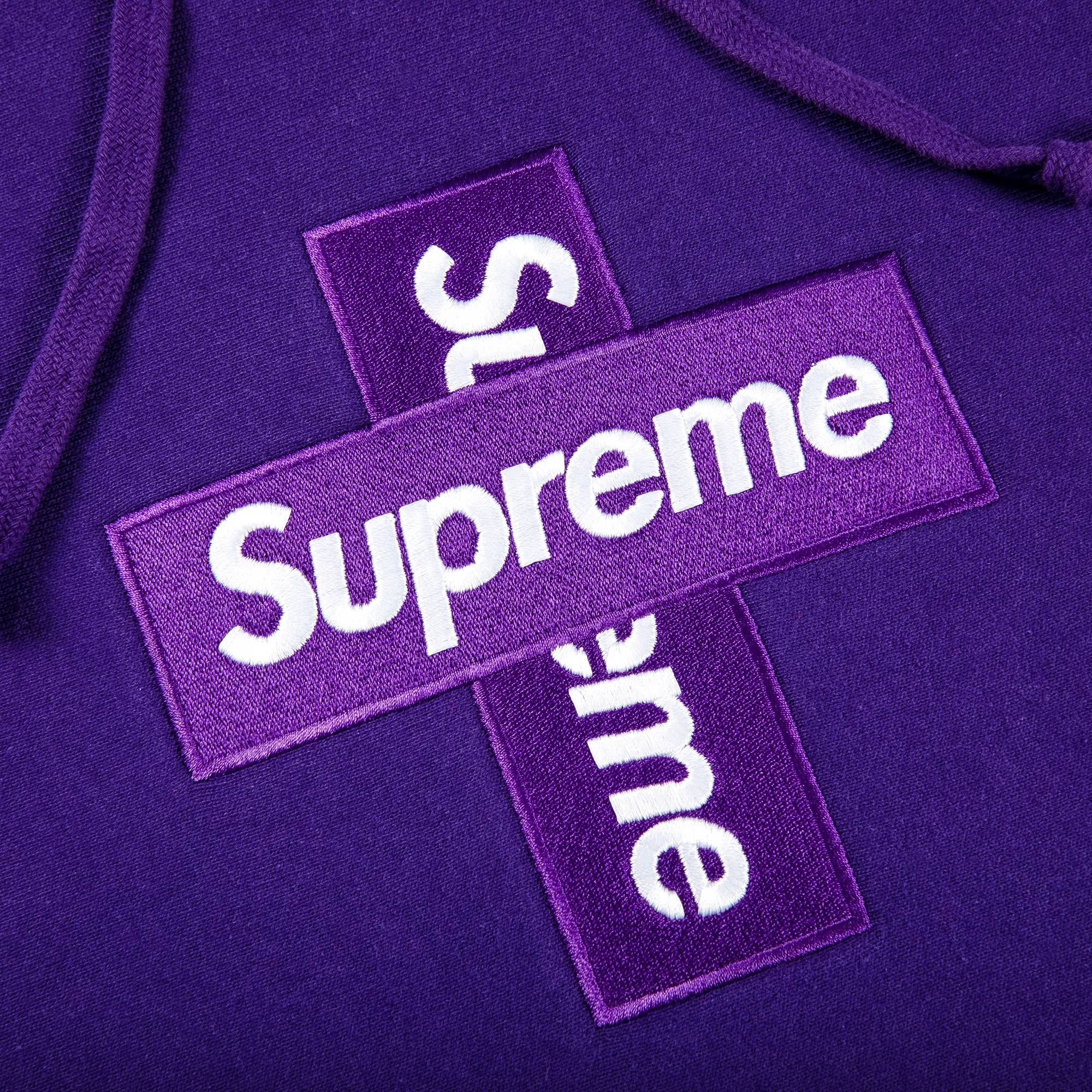Supreme Cross Box Logo Hooded Sweatshirt 'Purple' - 2