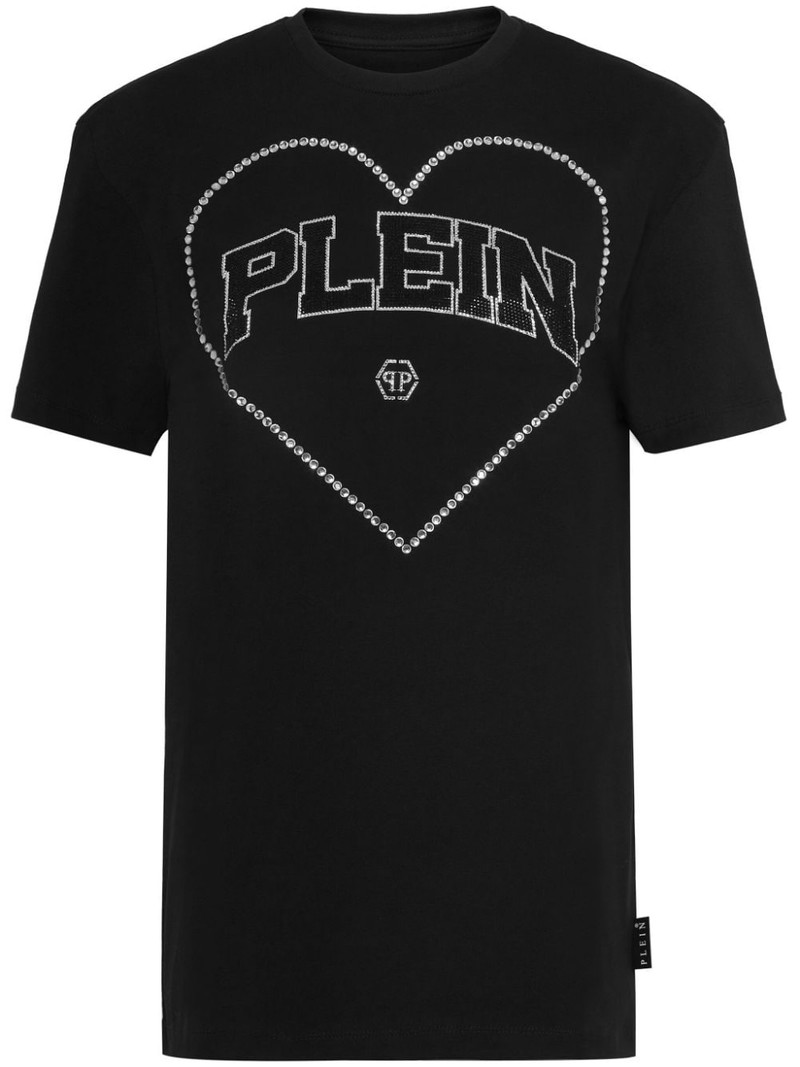 heart motif cotton T-shirt 1
