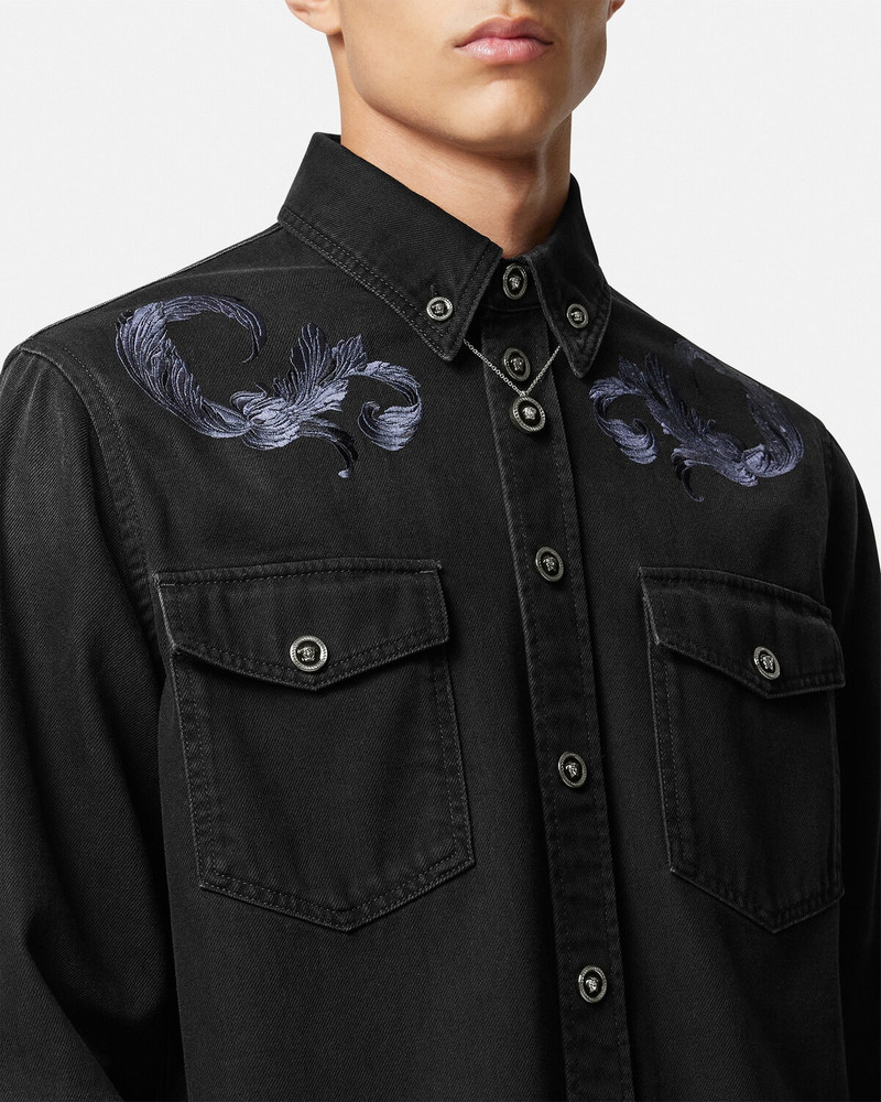 Embroidered Barocco Denim Overshirt 3