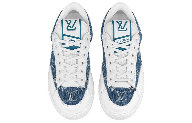 (WMNS) LOUIS VUITTON Charlie Sneakers 'White with Denim Monogram' 1A9S44 - 3