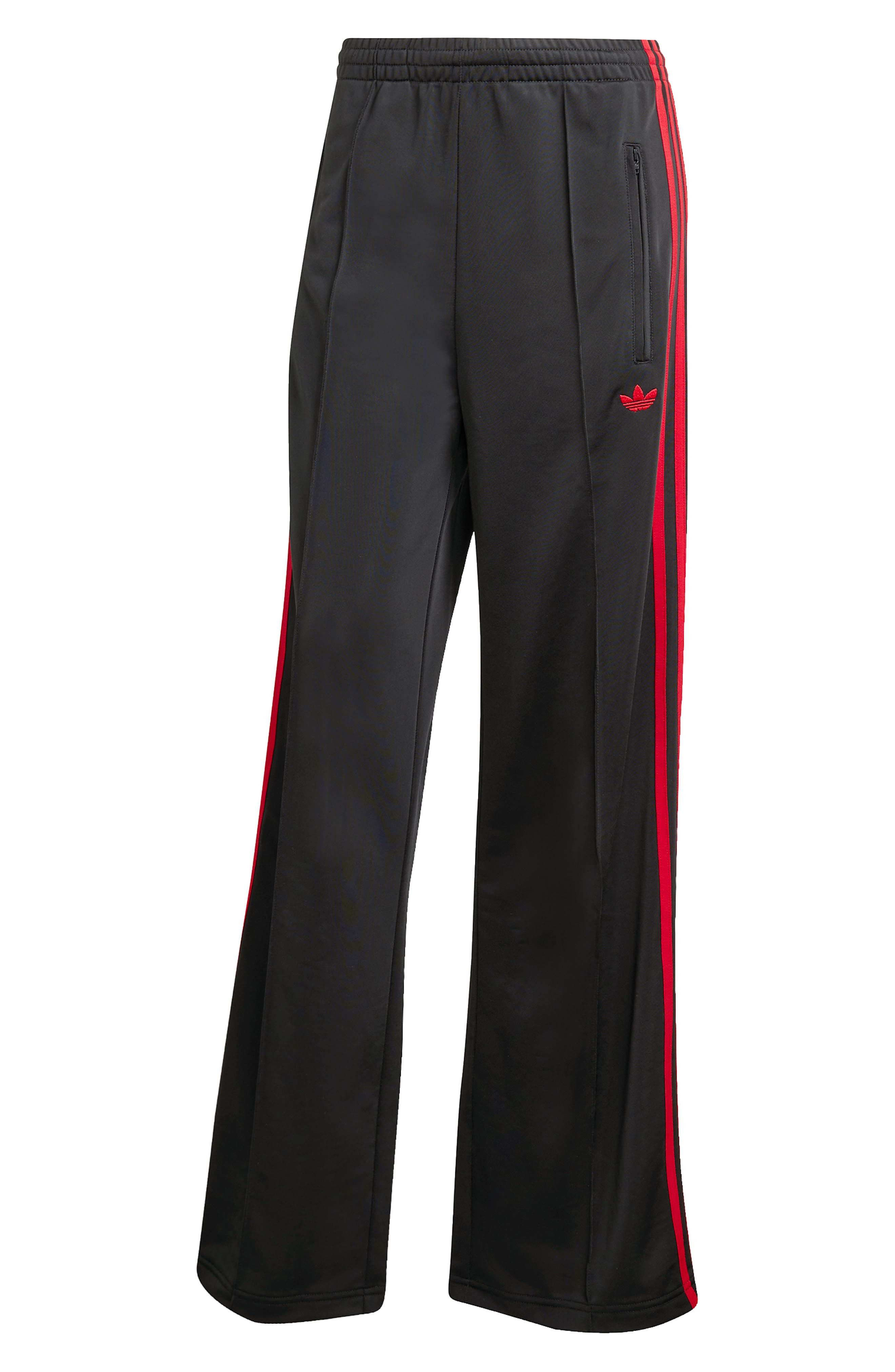 adidas Firebird Recycled Polyester Track Pants in Black/Better Scarlet at Nordstrom - 4