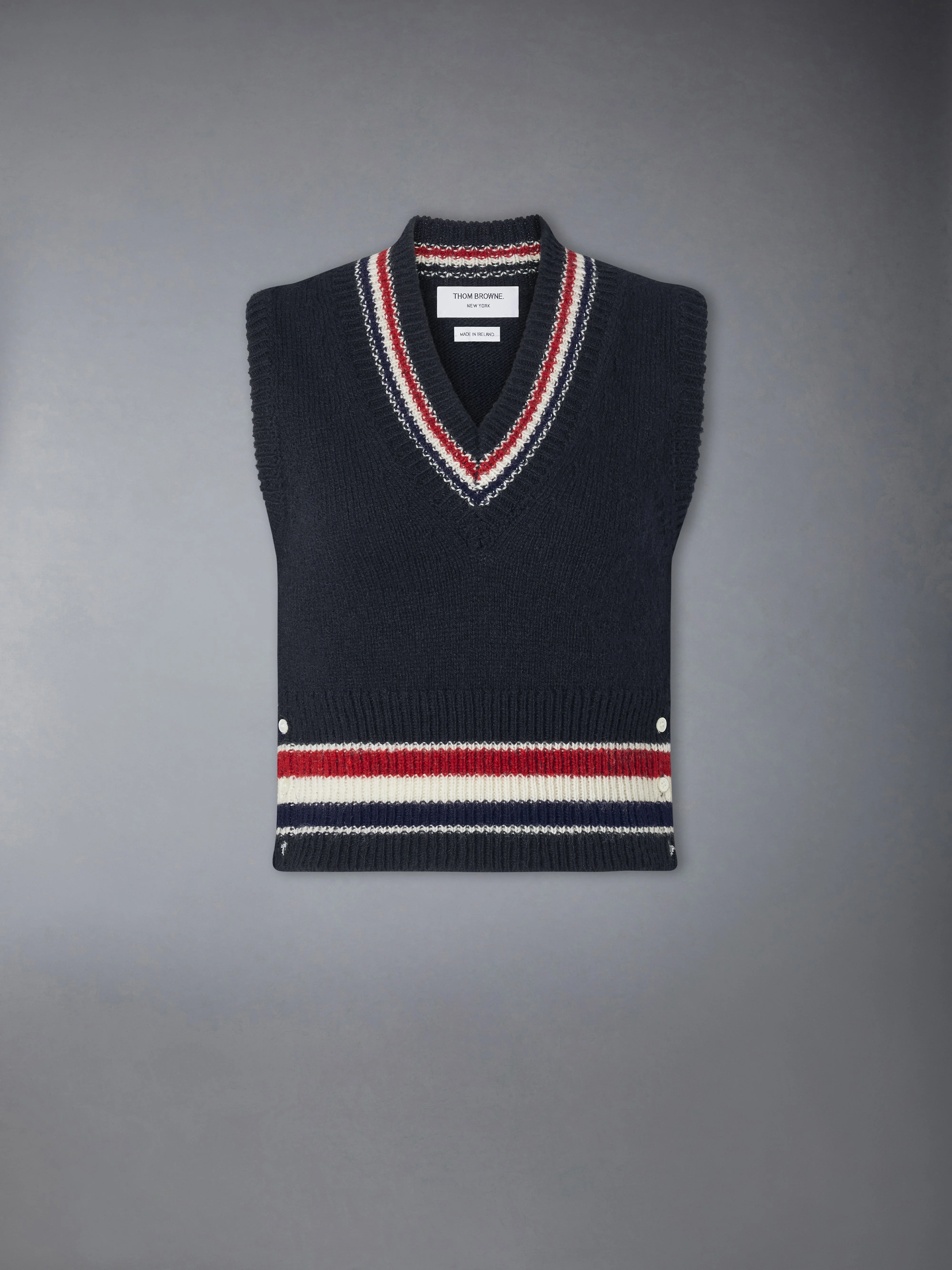 DONEGAL RWB STRIPE HECTOR POINTELLE VEST - 1
