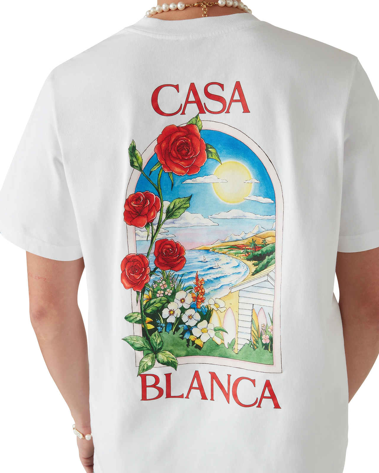 [CASABLANCA]ラ・デイズTシャツ Casablanca La Days T-shirt | White | FARFETCH