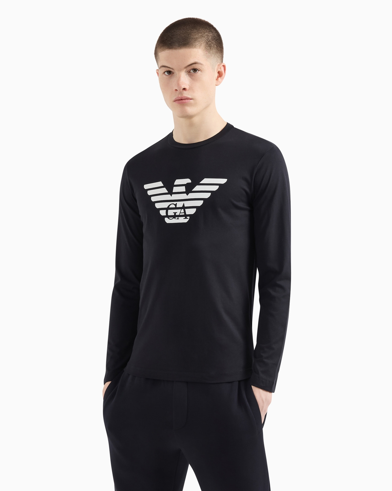 Pima-jersey jumper with printed logo - 4