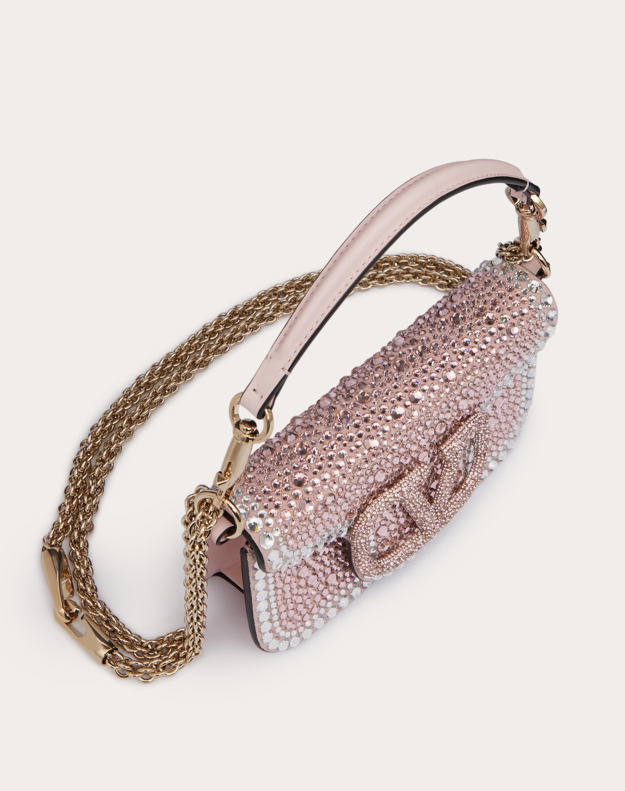 SMALL VALENTINO GARAVANI LOCÒ SHOULDER BAG WITH RHINESTONES - 6