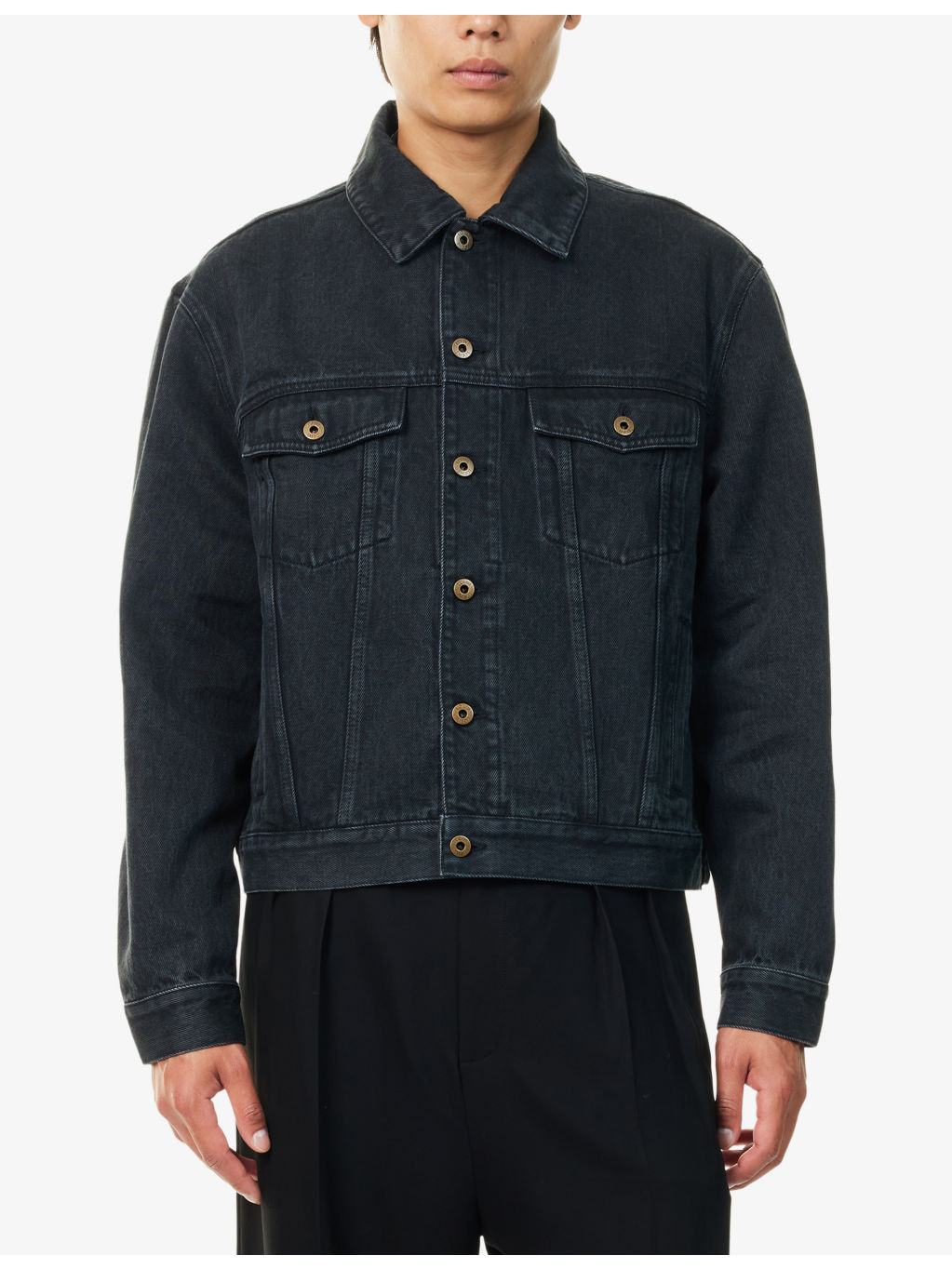 Anagram-Embroidery Relaxed-Fit Denim Jacket - 3