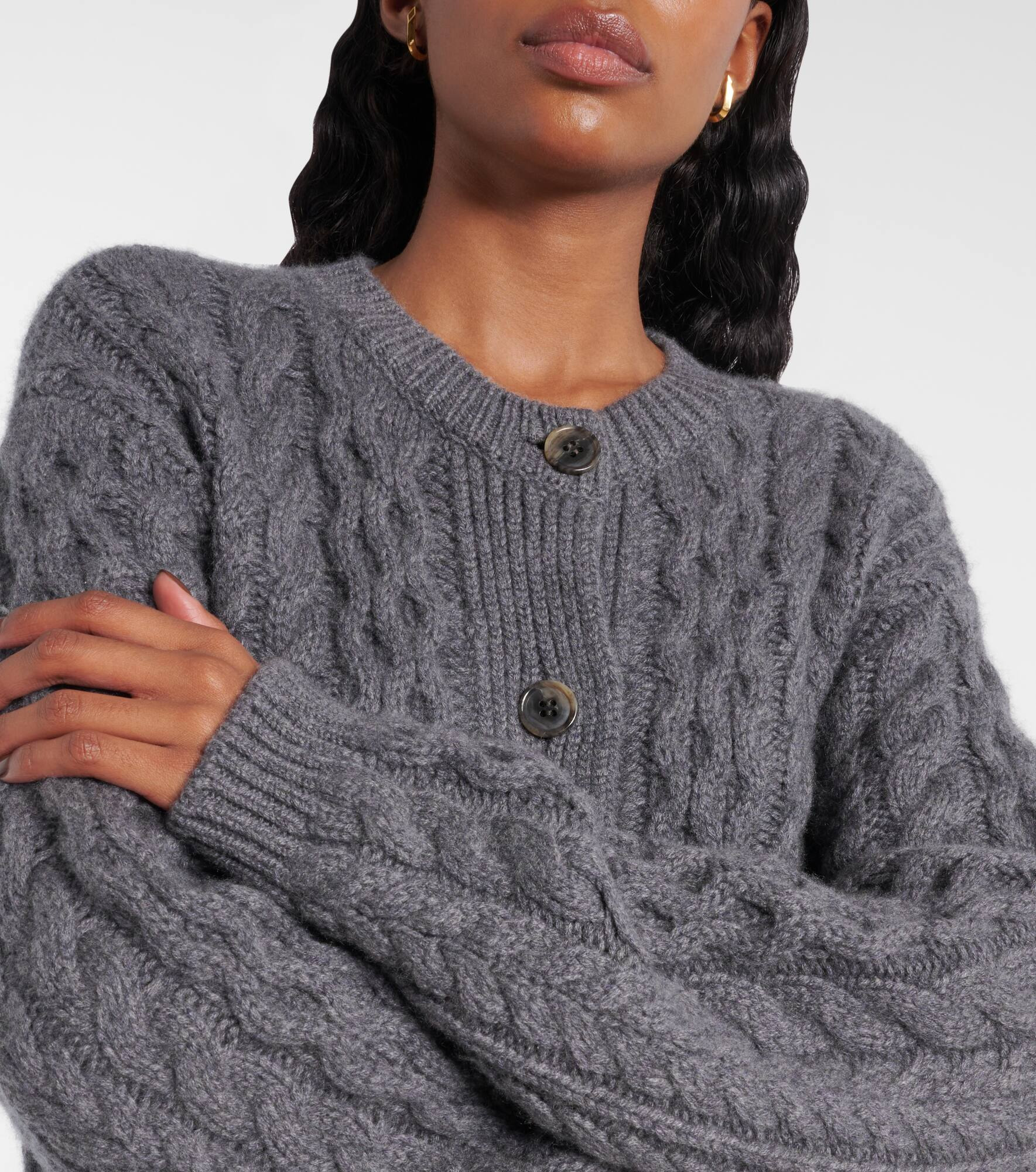 Ditte cable-knit cashmere cardigan - 4