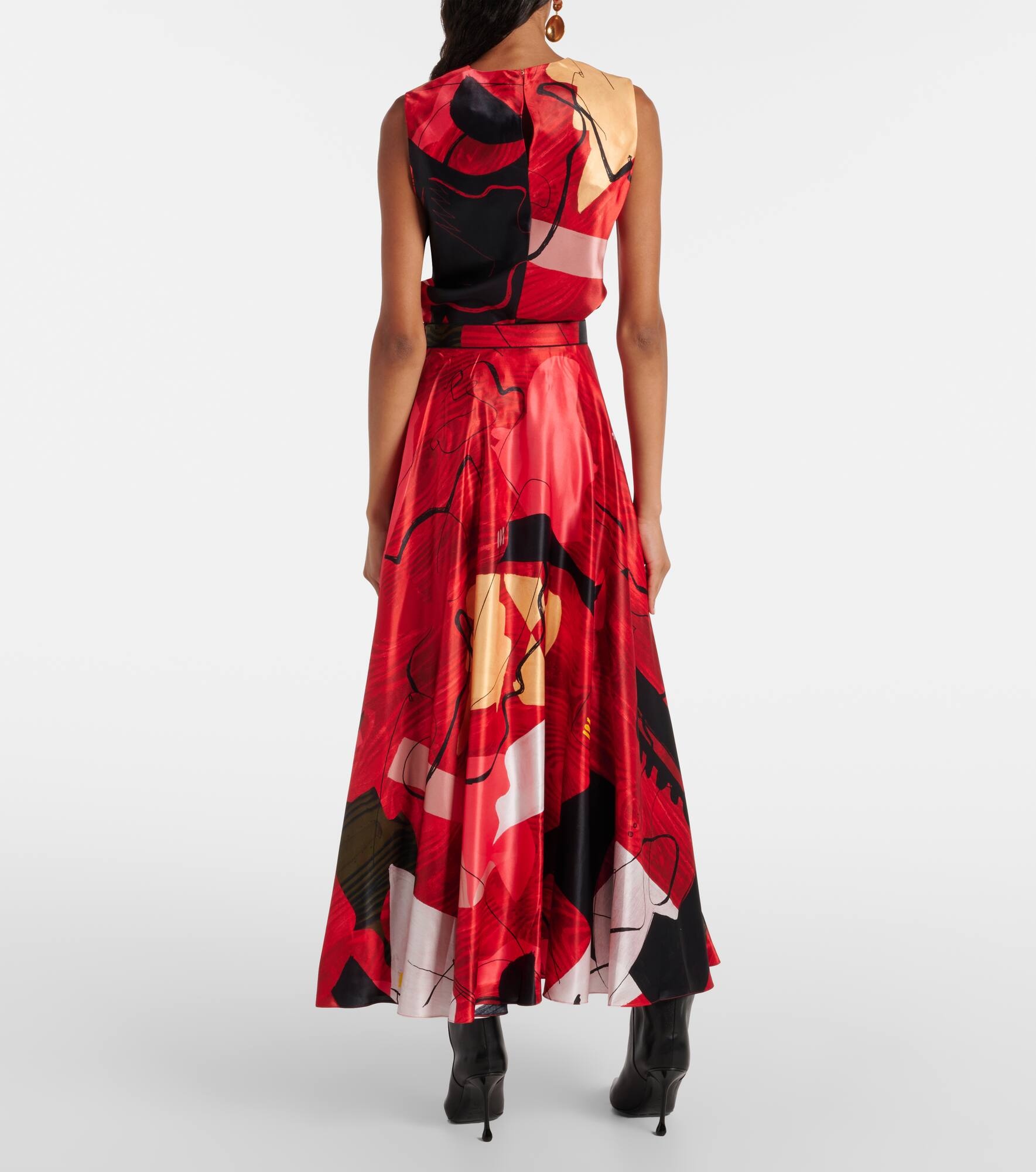 Ameera printed satin maxi skirt - 3