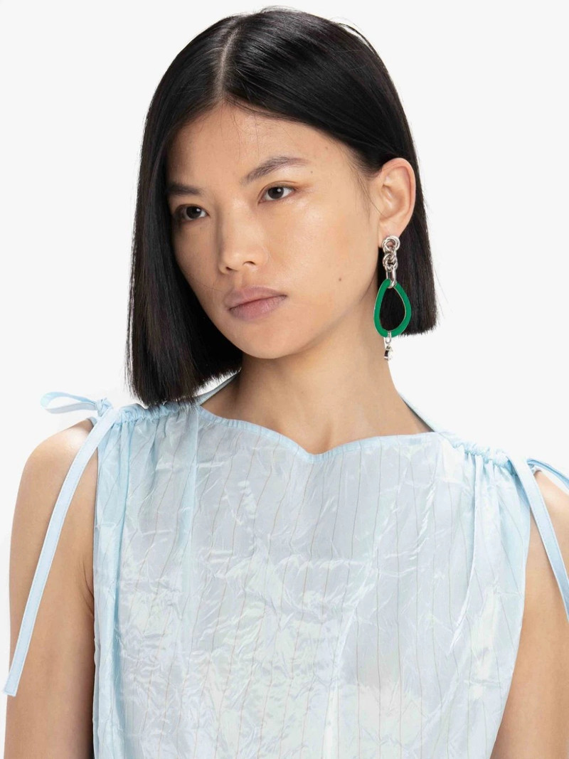 JW Anderson OVERSIZED LINK CHAIN EARRINGS WITH CRYSTAL outlook