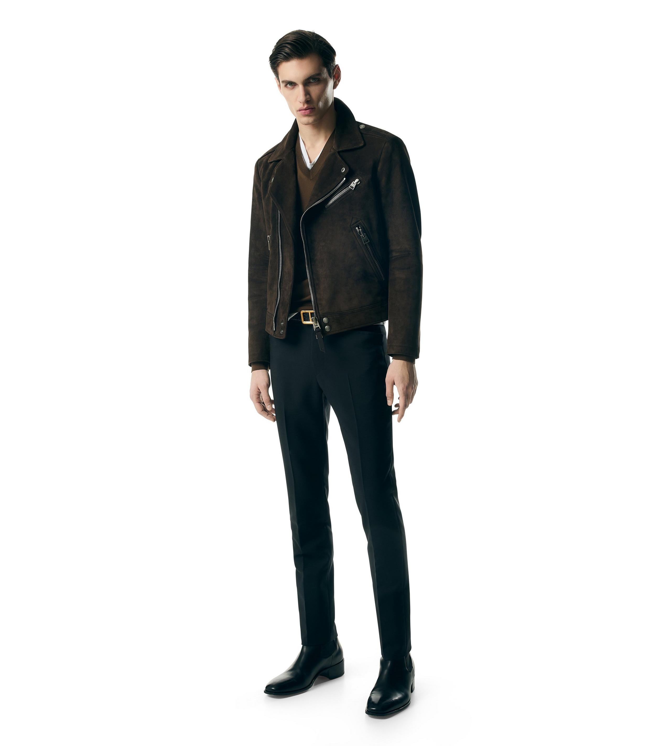 BUTTERY SUEDE ASYMMETRIC BIKER - 3