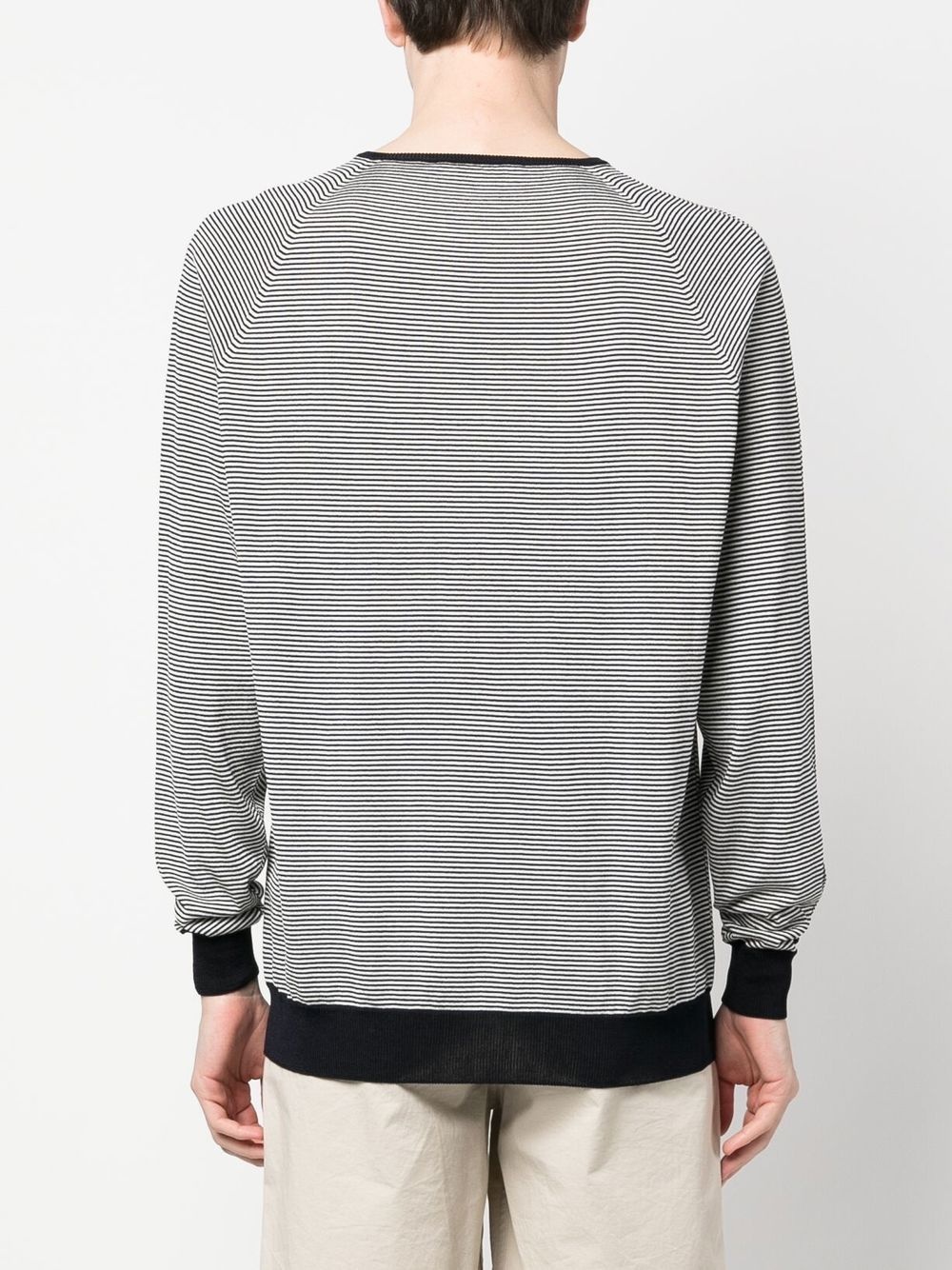 horizontal-stripe crew neck jumper - 4