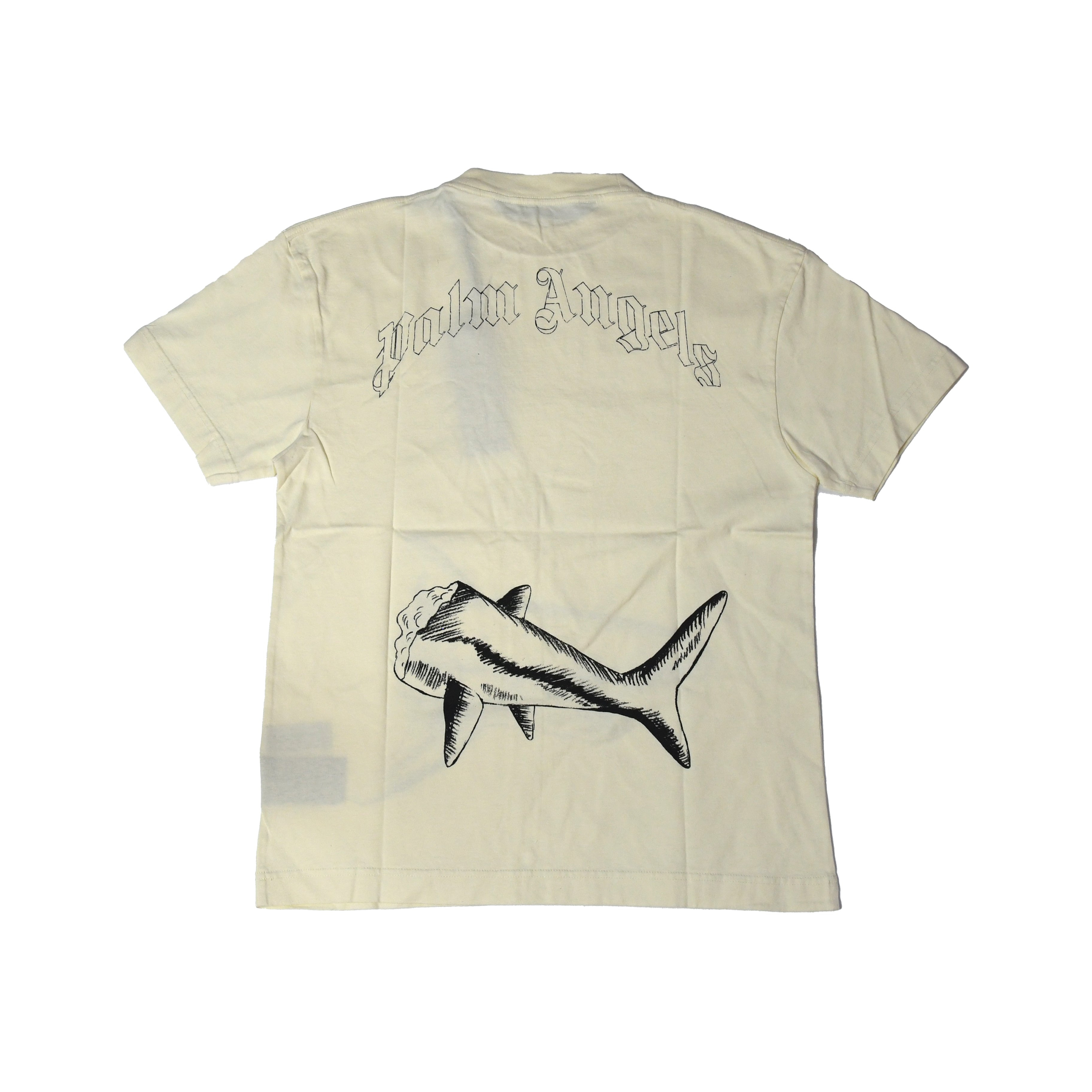 Palm Angels Broken Shark Classic T-Shirts Cream - 2