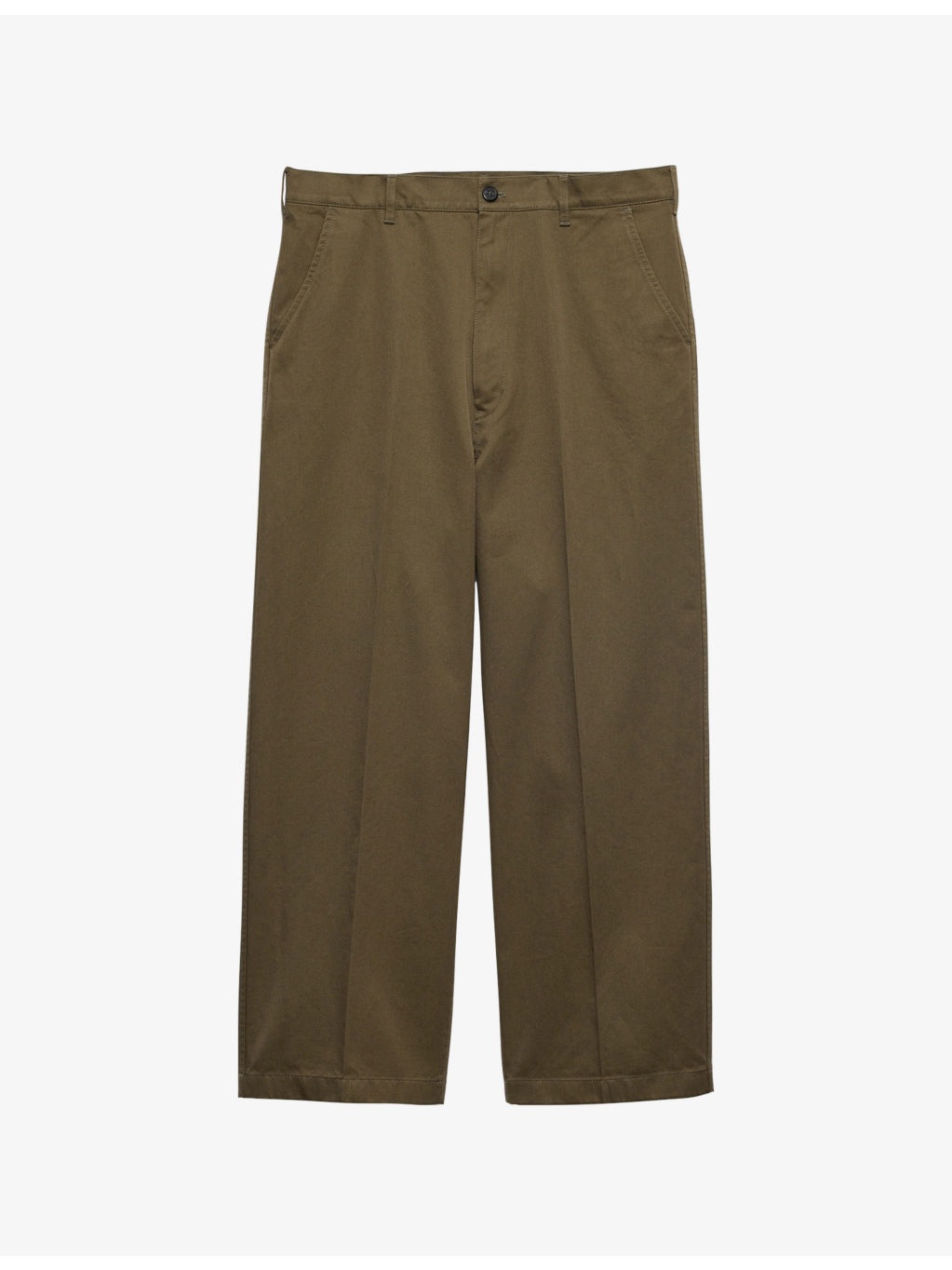 Wide-Leg Cotton Chino Trousers - 1
