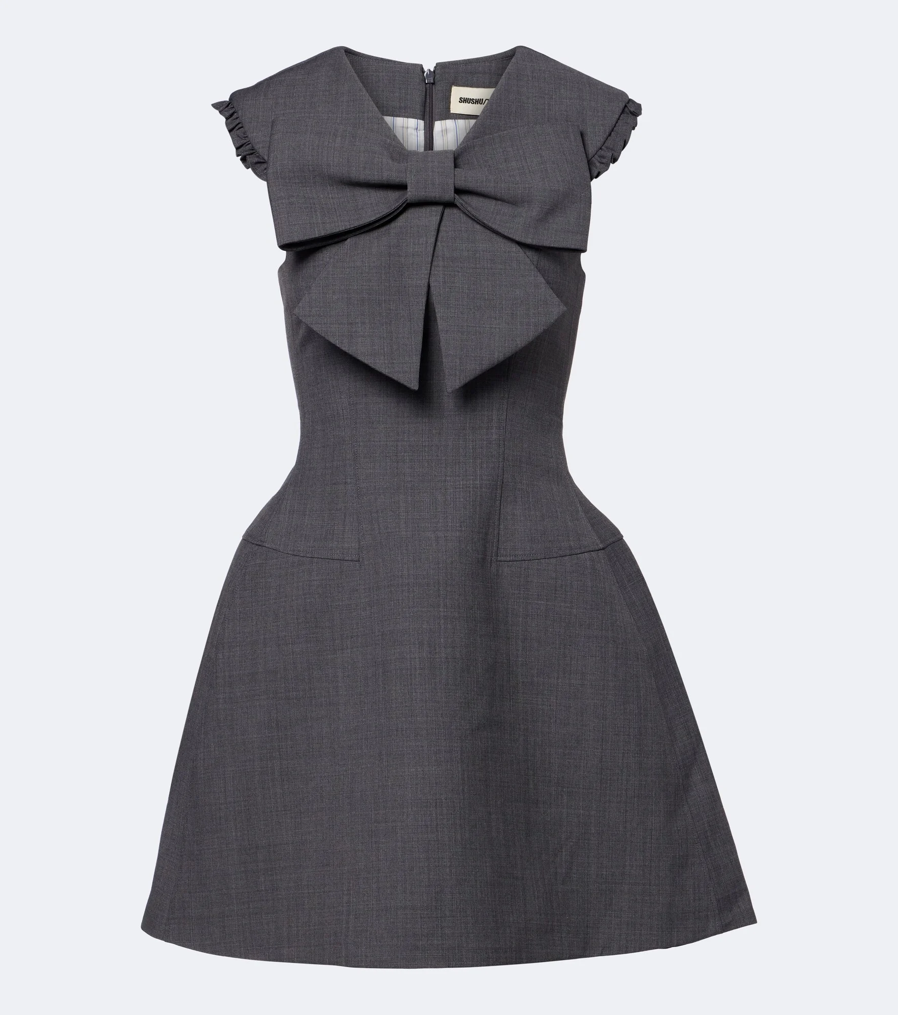 Bow-detail ruffled minidress - 1