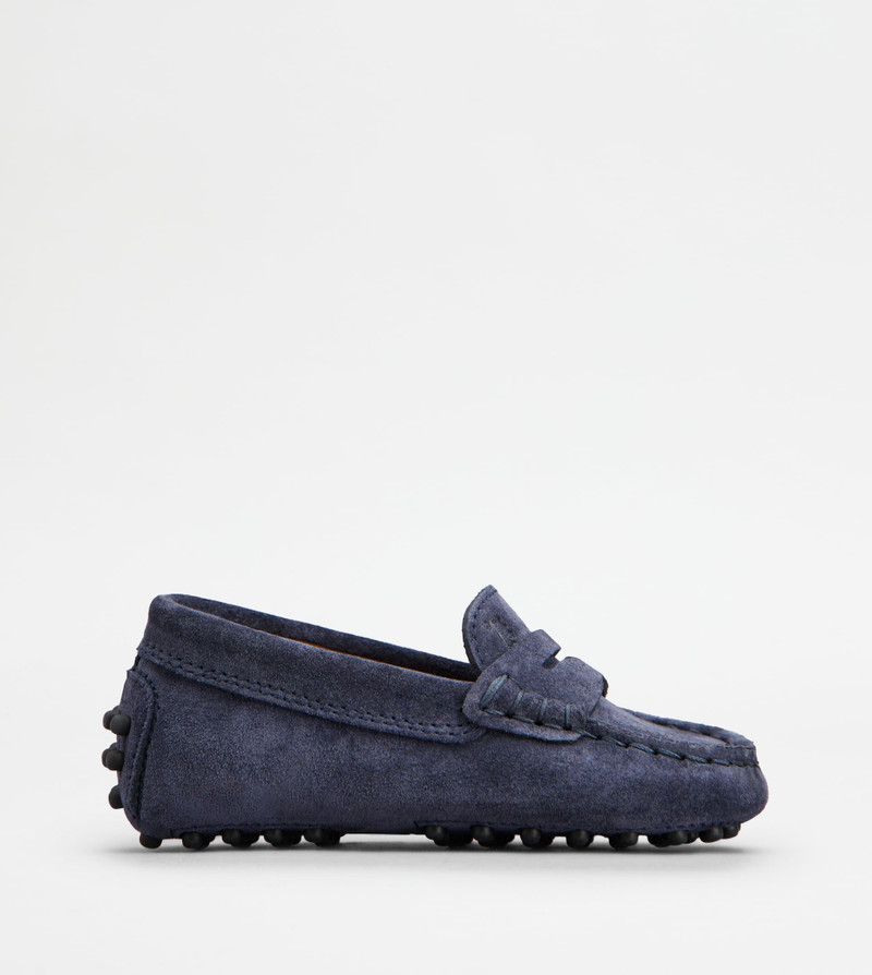 JUNIOR GOMMINO DRIVING SHOES IN SUEDE - BLUE 1