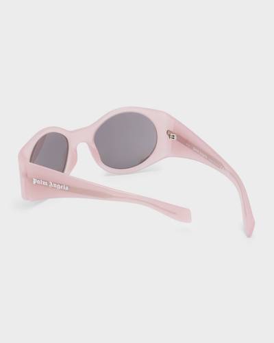 Palm Angels Ennis Acetate Oval Sunglasses outlook
