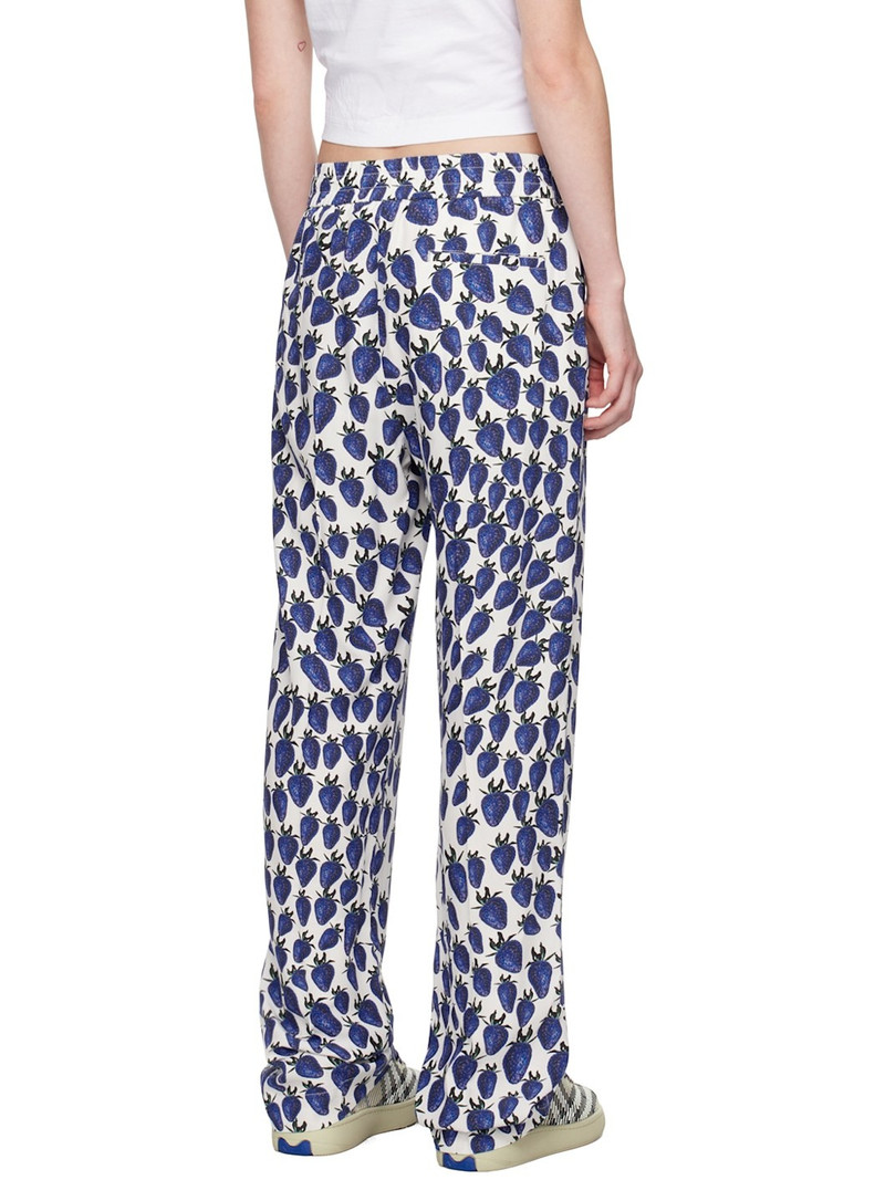 White & Blue Strawberry Trousers 3