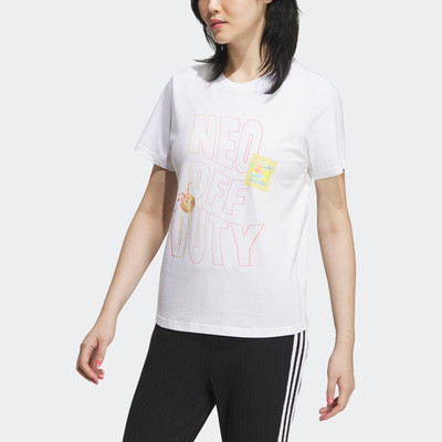 adidas (WMNS) adidas NEO OFF DUTY Vibe Collective T-Shirts 'White' IA5342 outlook