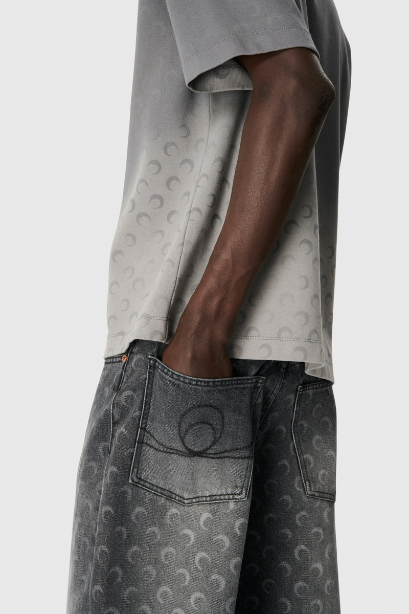 Moon Laser Grey Wash Denim Baggy Jeans 4