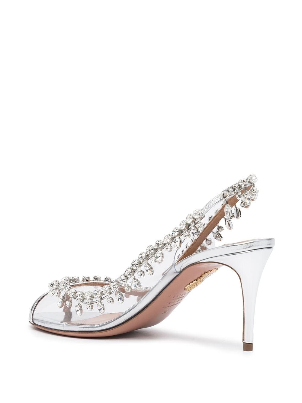 embellished-trim open-toe pumps - 3