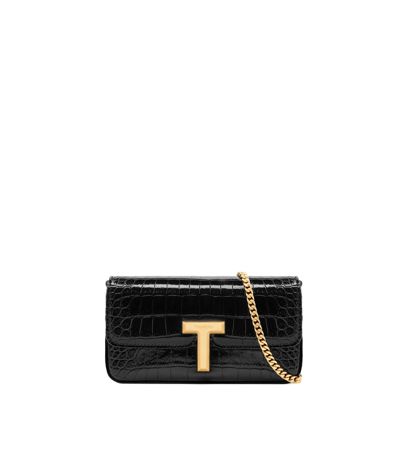 TOM FORD SHINY STAMPED CROCODILE LEATHER WALLIS MINI BAG - L1835