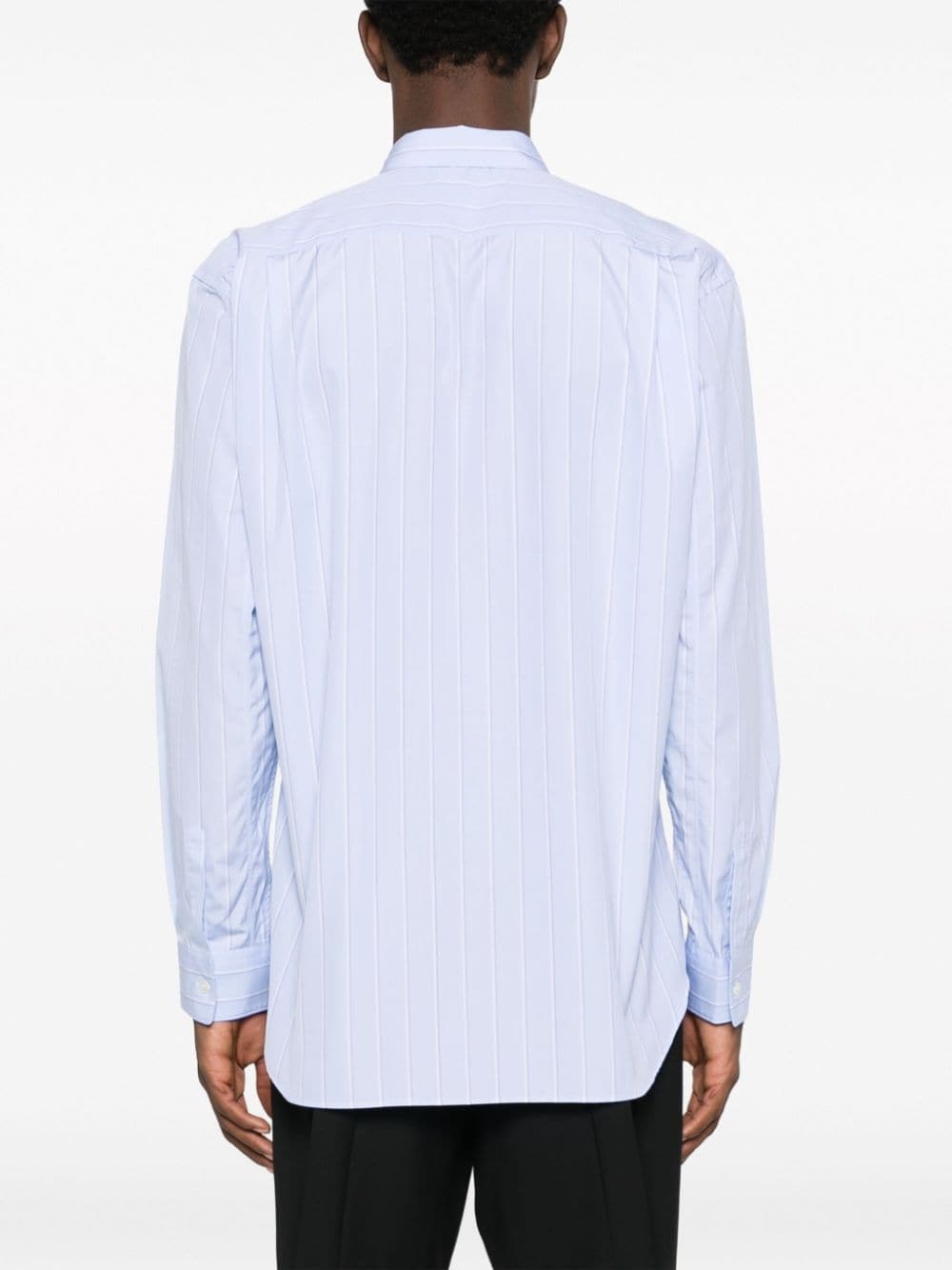 striped cut-out cotton shirt - 4