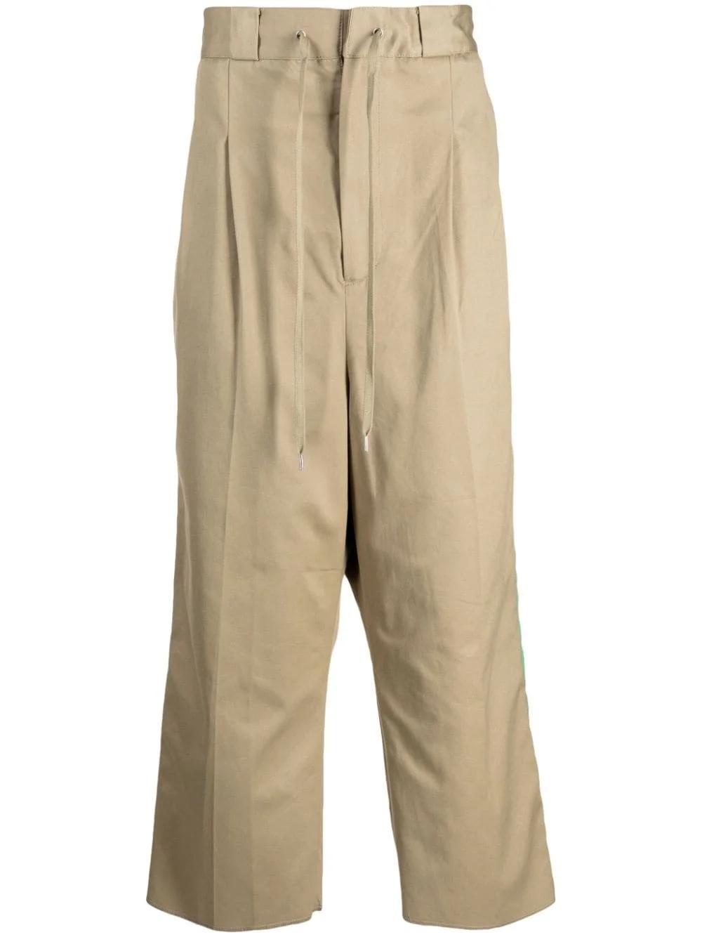 drawstring-waist drop-crotch trousers - 1