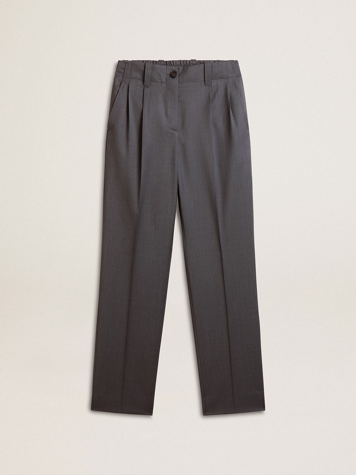 Women's loose pants in baby blue wool - 1