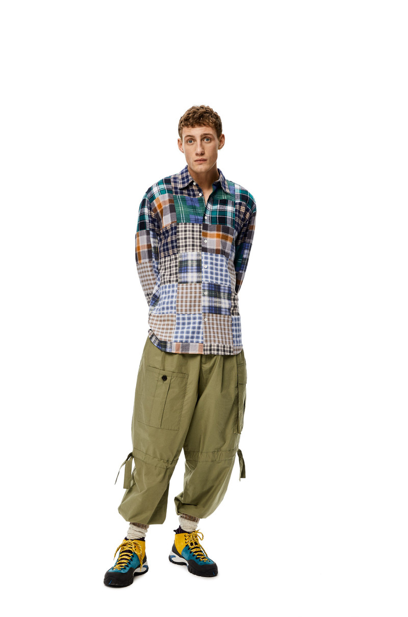 Loewe Patchwork flannel overshirt in upcycled cotton outlook