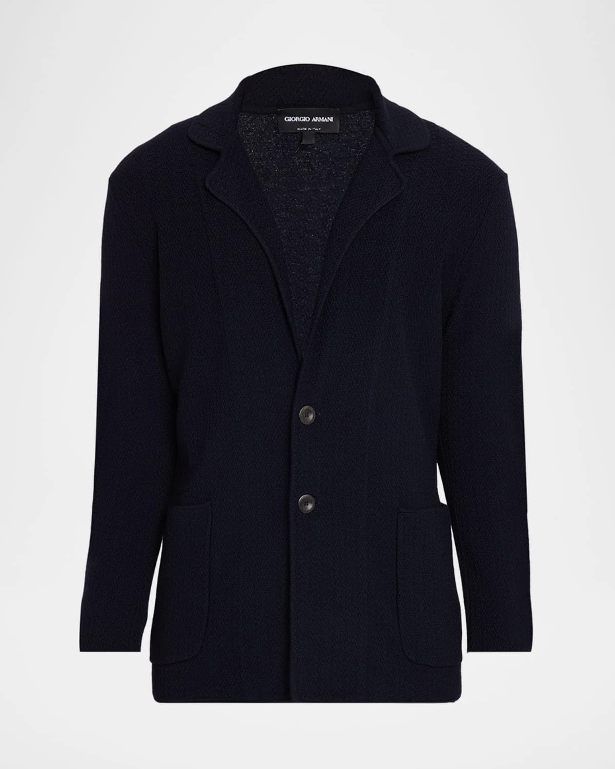 Men's Chevron Stitch Cotton Knit Blazer - 1